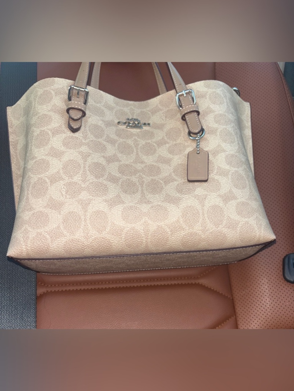 Coach Mollie 25 Tote in Signature Sand Canvas - Picture 11 of 15